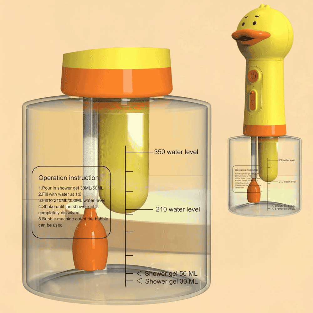 Dispenser de Espuma Elétrico Pato para Banho Pet Recarregável USB