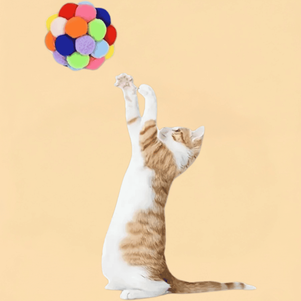 Kit Bolinhas de Lã com Guizo para Gatos Brinquedo Interativo