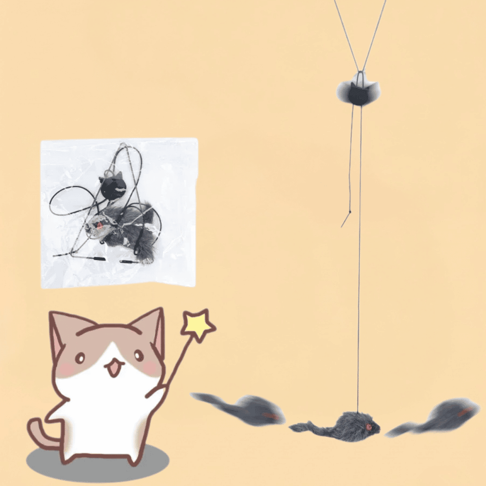 Brinquedo para Gatos Rato Suspenso Retrátil de Porta