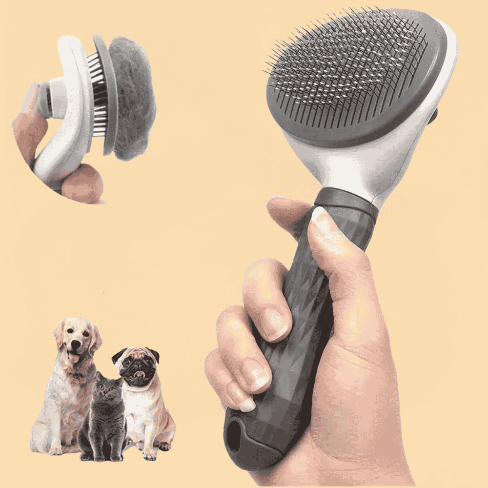 Escova Pet Removedora de Pelos com Autolimpeza