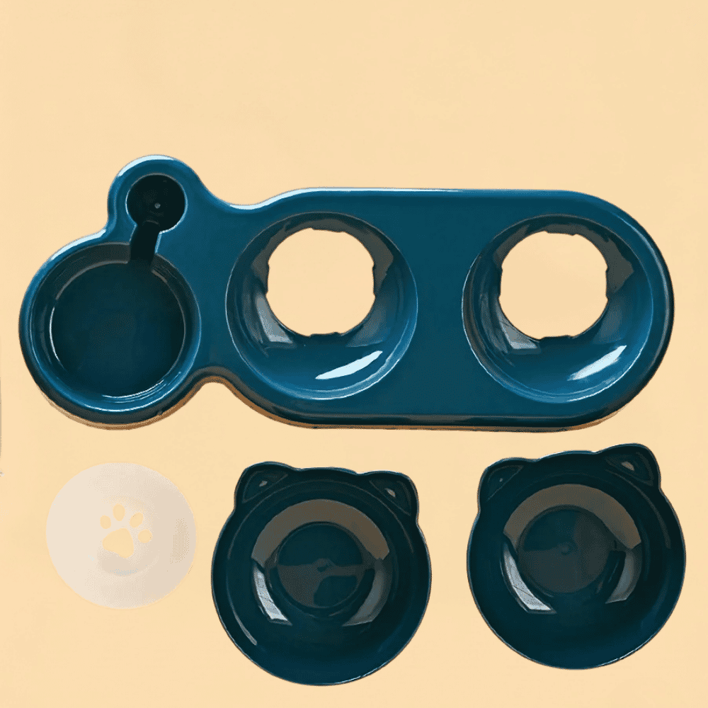 Comedouro Pet 3 em 1 Ergonômico com Bebedouro Automático