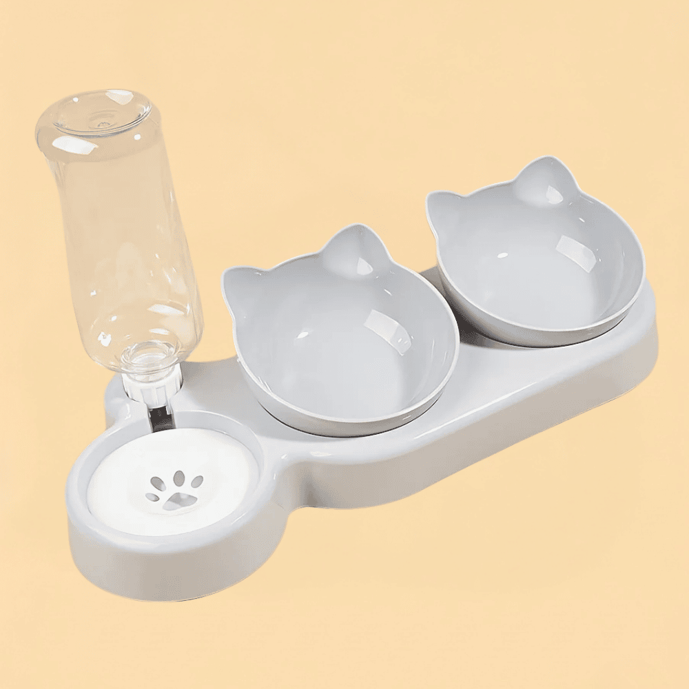 Comedouro Pet 3 em 1 Ergonômico com Bebedouro Automático