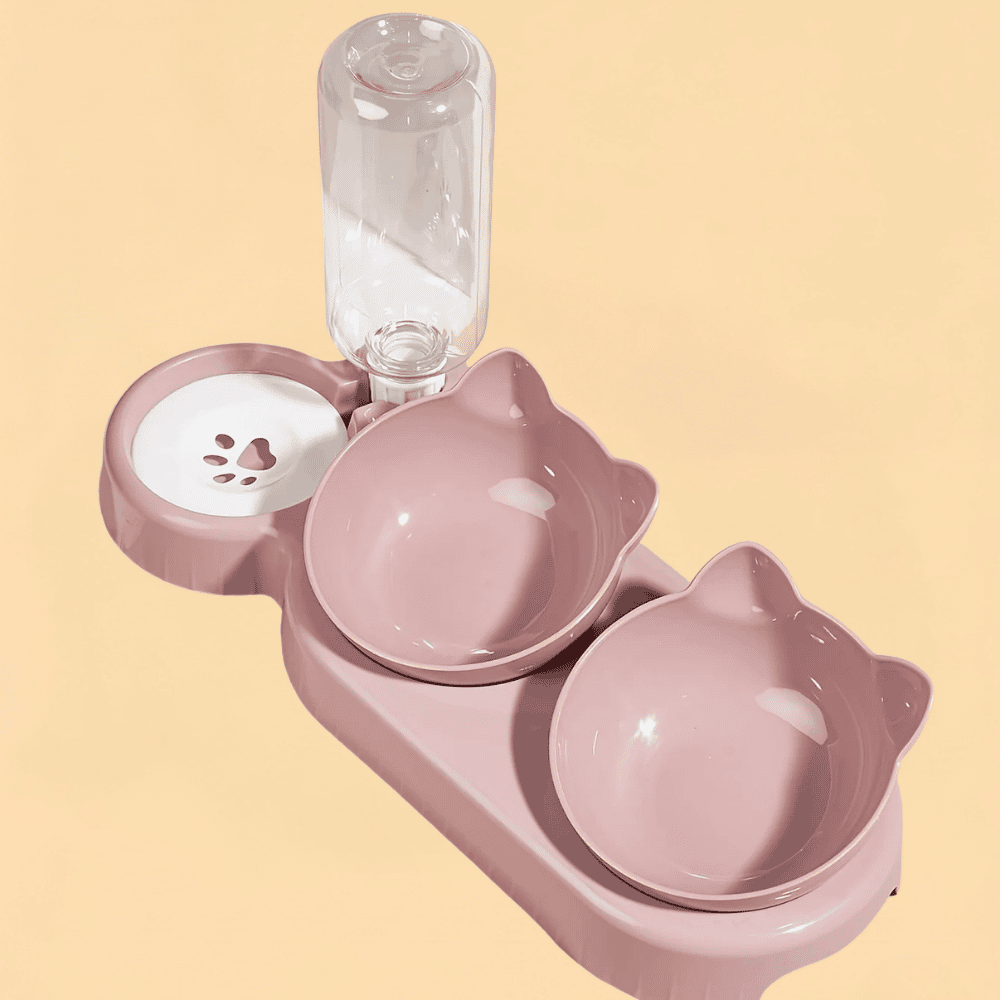 Comedouro Pet 3 em 1 Ergonômico com Bebedouro Automático