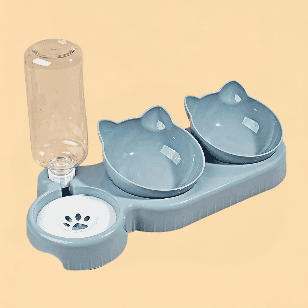 Comedouro Pet 3 em 1 Ergonômico com Bebedouro Automático