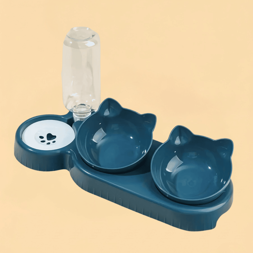 Comedouro Pet 3 em 1 Ergonômico com Bebedouro Automático