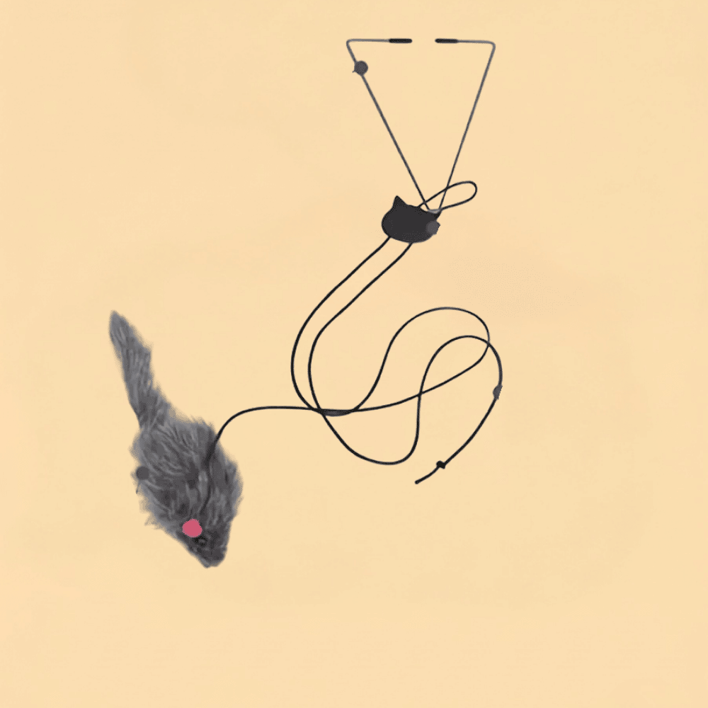 Brinquedo para Gatos Rato Suspenso Retrátil de Porta